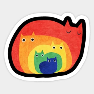 Rainbow cats Sticker